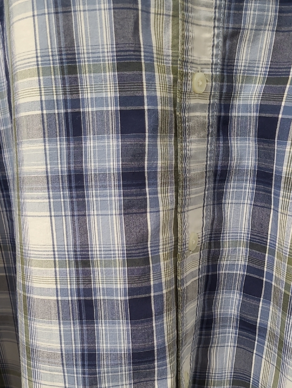 Men's Green and Blue Plaid Chaps Button Down - Picture 5 of 6